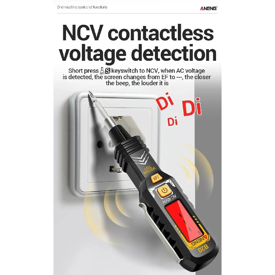 ANENG B20 Smart Voltage Tester Pen Double Head Screwdriver Dual-use Slotted Cross Meter 11V~ 450V AC Voltage Detection Digital