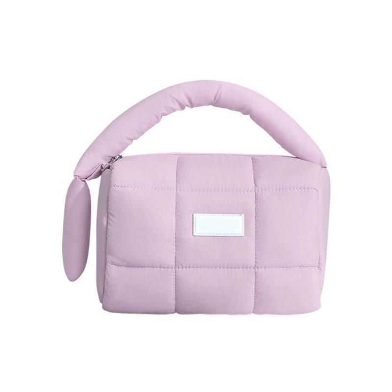 Candy Colored Nylon Cosmetic Case Spacious Storage Bag Travel Toiletry Pouch With Zippers Closure For Ladies Teens