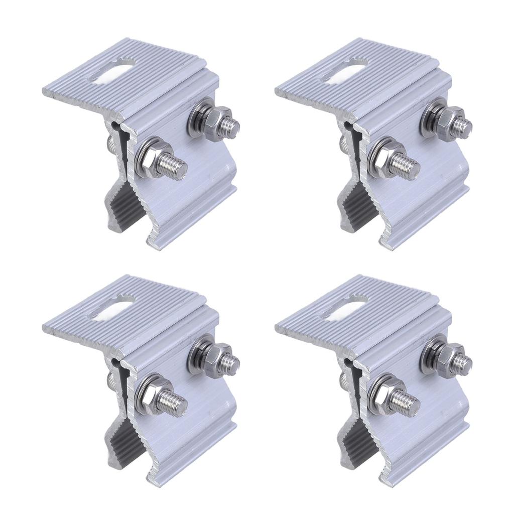 4pcs Solar Panel Mounting Clamps High Efficiency Clamps Corrosion Resistant Easy Installation Clamps for Roof Ground Use