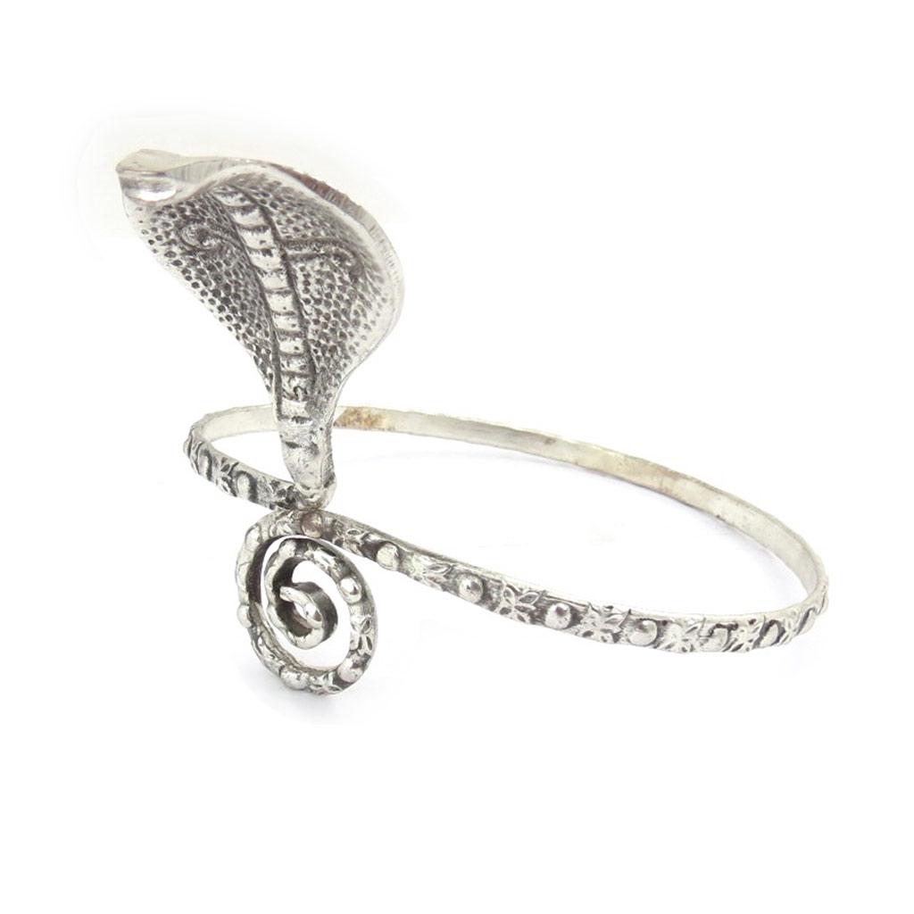 Les Trésors De Lily [K0279] - Bracelet bras créateur 'Cobra' argenté