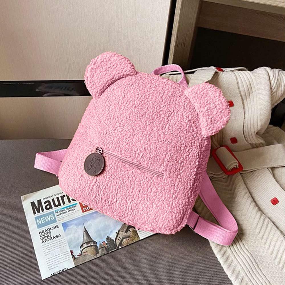 Fashion Cute Bear Women'S Bear Backpacks Plush Multi-Function Mini Backpack Portable Kids Shoulder Bag Travel