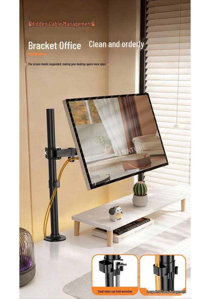 Jianleji 360° Rotating Monitor Stand with Telescopic Mechanical Arm