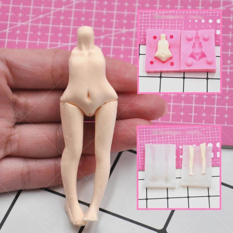 DIY Cake Decorating Baking Craft Mould Tool Silicone Fondant Molds Dolls Body Leg Model Aromatherapy Plasters Clay Molds