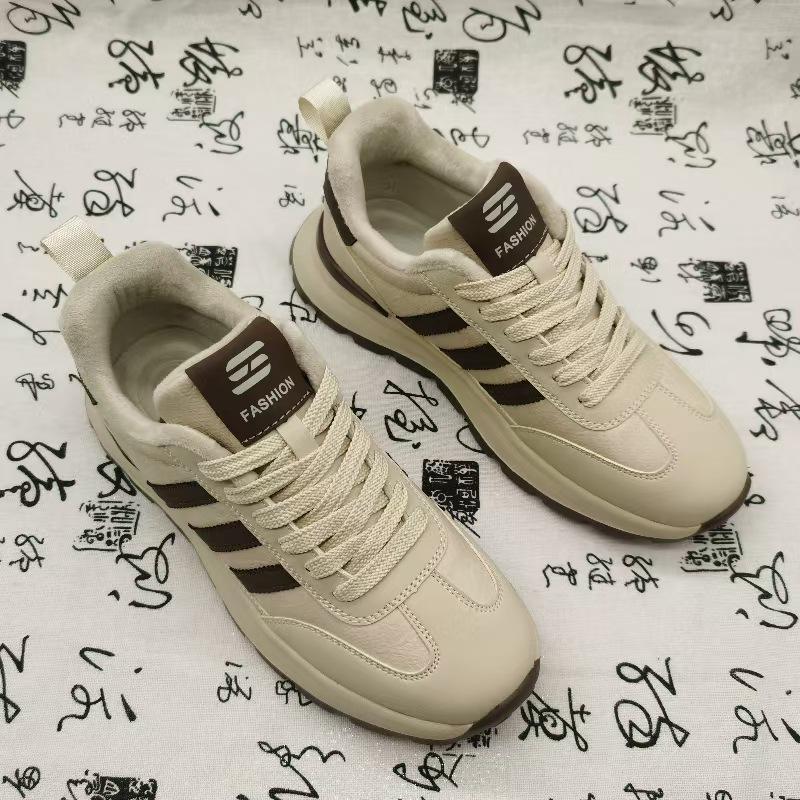 Men's 2025 Casual Leather Shoes, Winter Fleece Lined, Thickened Warm Genuine Leather Sport Shoes