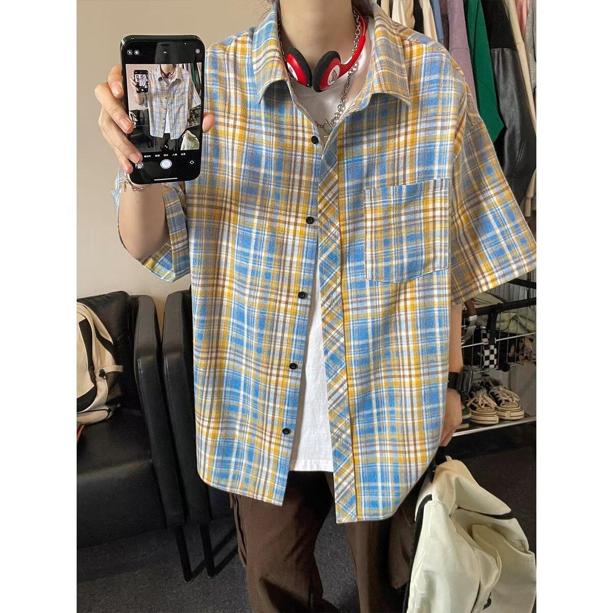 

Рубашка в клетку в стиле ретро для женщин на весну и осень, тонкий стиль, свободный летний дизайн, рубашка с длинными рукавами Niche, верхняя одежда, рубашка Inch 2XL