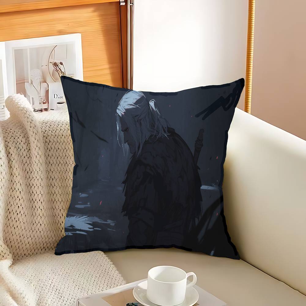 Game The W-Witchers Office Cushion Pillowcase Car Cushion Cover45X45CM Lumbar Pillowcase Sofa Pillowcover