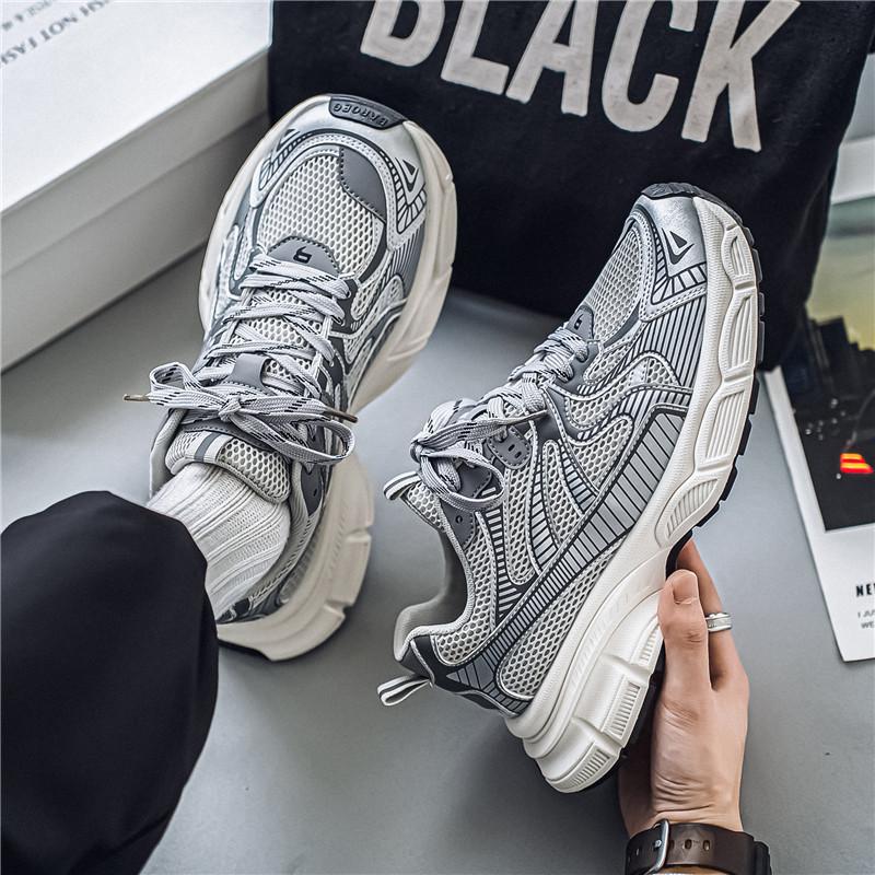Men's shoes platform dad shoes men's summer new mesh breathable casual shoes sports running shoes platform heightening shoes
