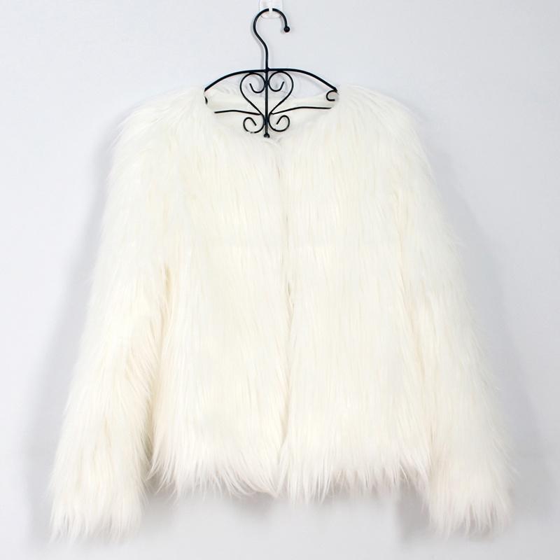 ANDWANG <White mix fake fur coat> LONG Buy Fur Coat Women