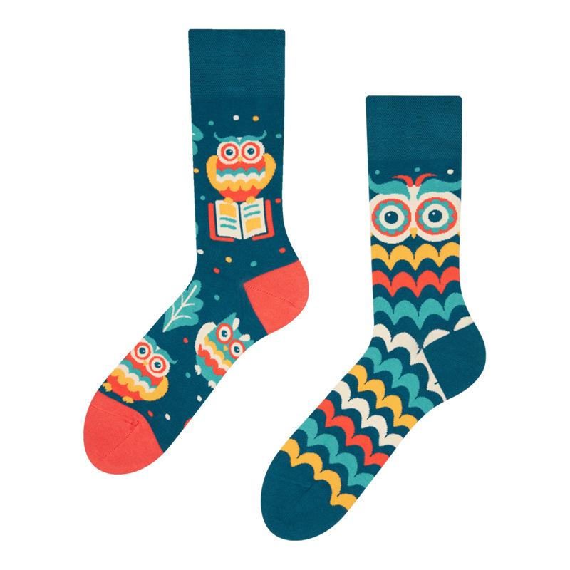 New Fashion Irregular AB Styles Kawaii Unisex Crew Socks Women Men Cotton Novelty Creative Cartoon Socks Gifts