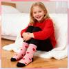 A Pack Of 5 Pairs Of Cute Heart-patterned Cotton Socks For Girls, Seamless Mid Calf Athletic Socks, Suitable For Children Aged 9-12.