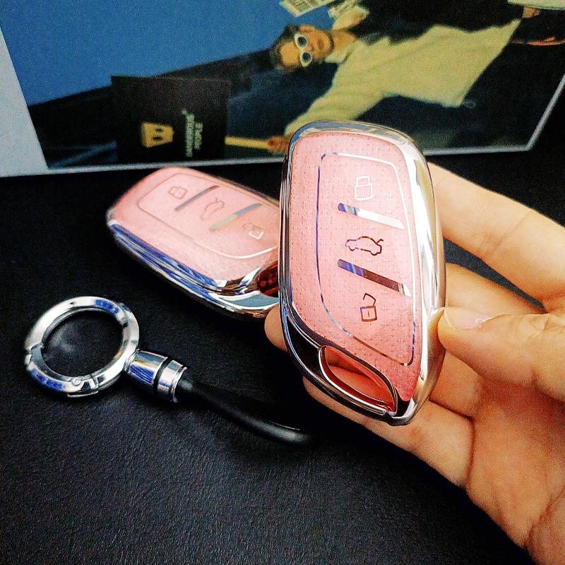 Luxury Diamond Tpu For Mg 4 Mg4 Ev Mg Hs Gt Zs Ev Zx Mg5 Mg6 3 Button Remote Car Key Case Cover Holder Keychain Accessories