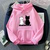Cute Cat Print Women's Sweatshirt Fall Winter Daily Casual Sporty Loose Hoodie Girls Home Outdoor Comfort Warm Pullover