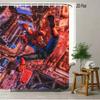 Spider-Man Red Web Pattern Waterproof Shower Curtain For Superhero Bathroom Decor