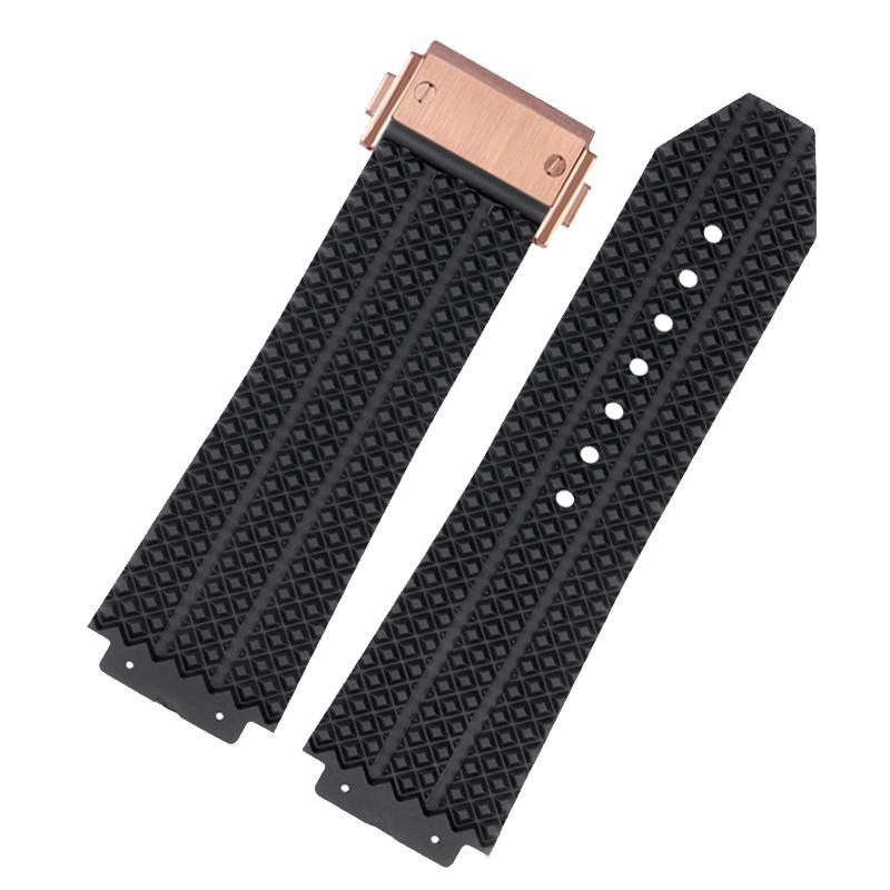 Watch Bands for HUBLOT BIG BANG Silicone Waterproof Men's 25*19mm Watch Strap Chain Watch Accessories Rubber Bracelet Wristband