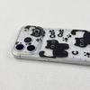 Splash Ink English Black Cat Space Case for Apple 17Promax Transparent Mobile Phone Case IP16 Cute 15 Cartoon 14