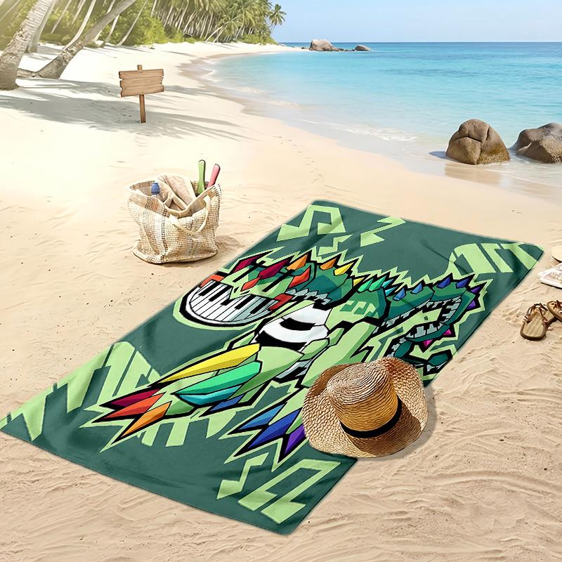 Pianosaurus Printed Quick Dry Beach Towel Super Absorbent Soft Lightweight Bath Towel for Pool Summer Travel