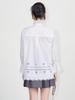 100% Cotton Romantic Lace Floral Stand Collar Embroidered Hollow Out Shirt Top