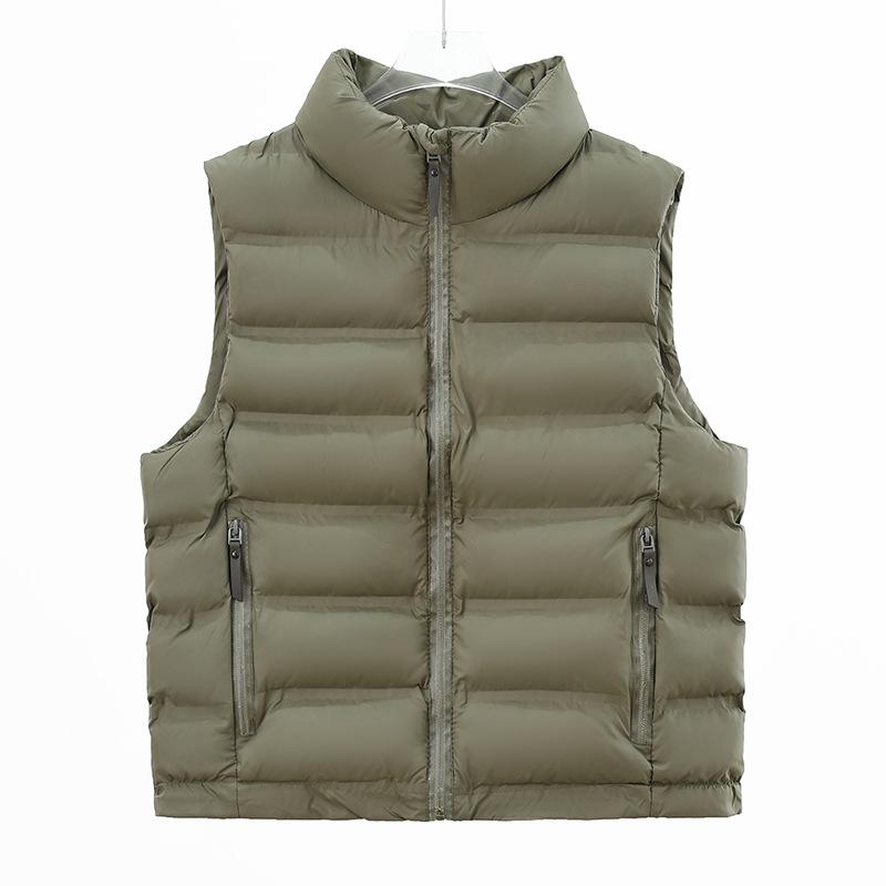 Women'S Autumn And Winter New Stand-Up Collar Short Pocket Zipper Light And Slim Vest
