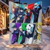 Jujutsu Kaisen Pattern Blanket for Home Decoration, Bed, Sofa, Car Travel, Camping, Suitable for All Seasons, Birthday Christmas Gift