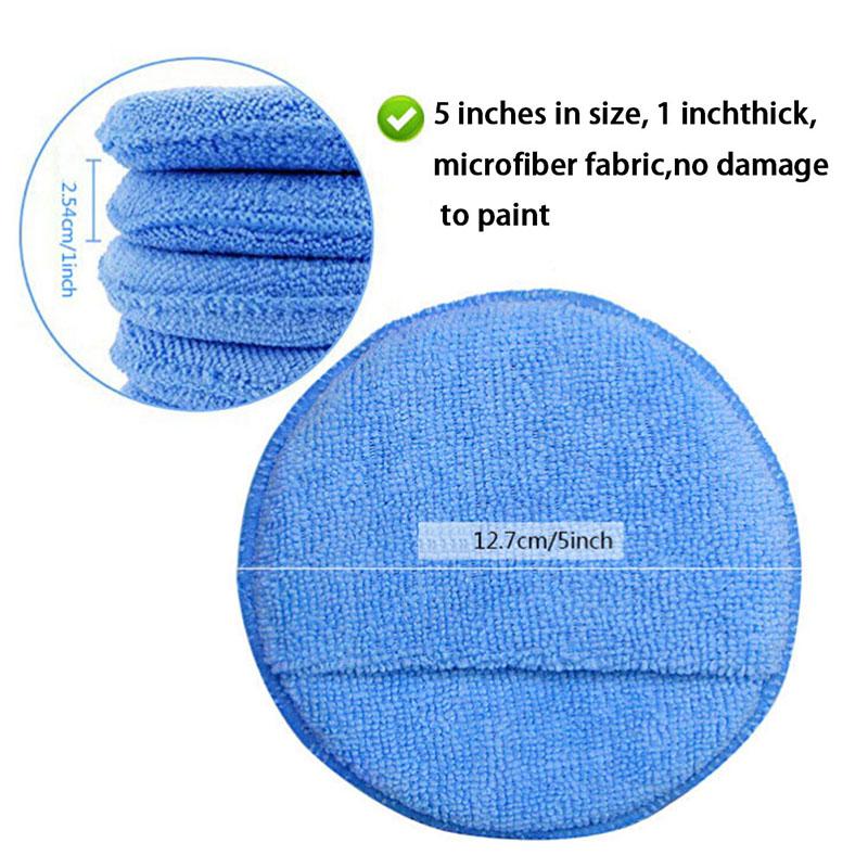Microfiber Wax Applicator Pad 5" Ultra Soft With Finger Pocket Polish Car Wax