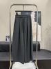 New Spring Gray Elastic High Waist Drawstring Sweatpants for Women - Loose Fit, Versatile, Slimming Wide Leg Design