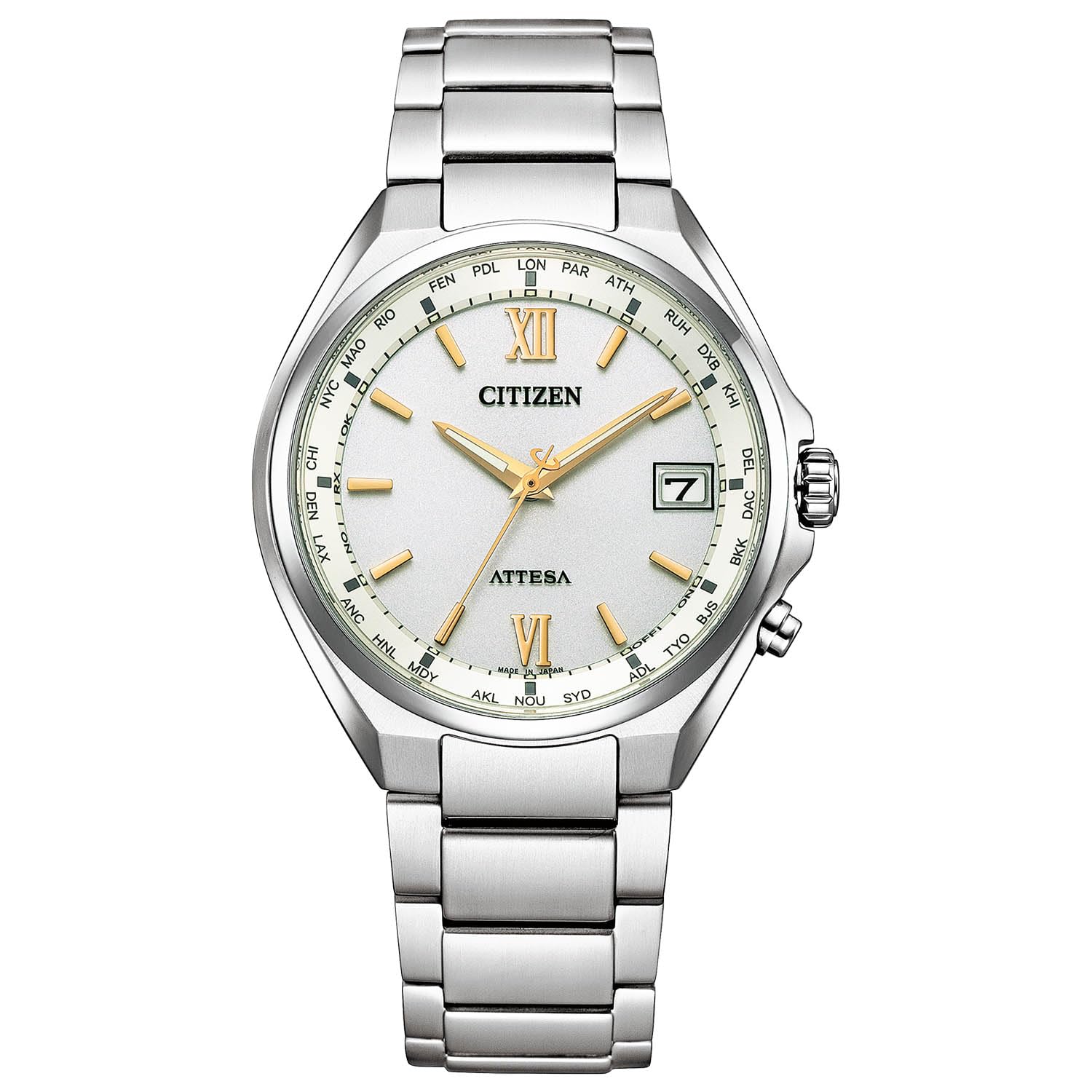 

[Citizen] Atessa Watch Radio Solar Waterproof Business White CB1120-50C Men s Silver