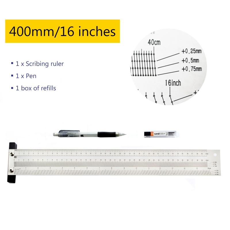Portable for T Type Scribing Ruler Stainless Steel High Precision Metric Hole Ruler Precision Marking T-Rule Carpenter T