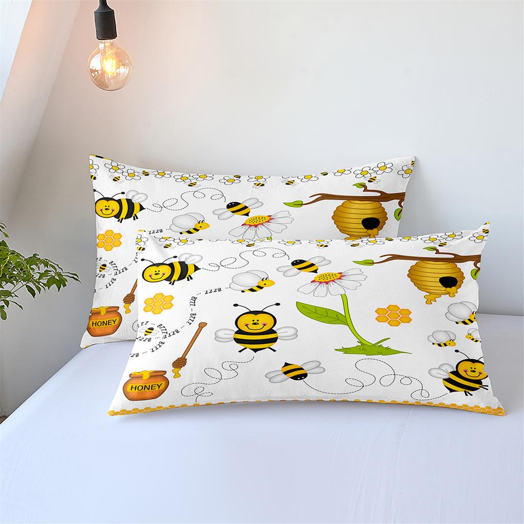 Cartoon Animation Bedding 3D Digital Printing Animal Plaid Unicorn Quilt Cover Three-Piece Set