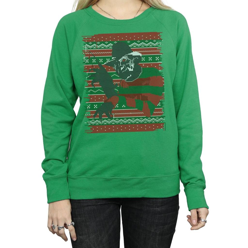 A Nightmare On Elm Street Womens/Ladies Christmas Fair Isle Sweatshirt
