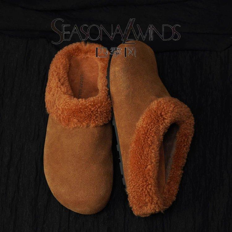 

Интернет-знаменитость Мао Мао Баотоу полутапочки женские 2025 новый осенне-зимний бархатный домашний мягкая подошва беременные женщины Boken хлопковые тапочки 40