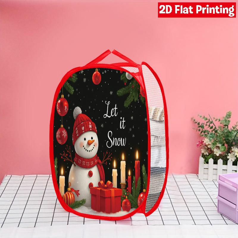 1Pcs Christmas Cardinal Pop-Up Laundry Hamper Expandable Mesh Hamper Basket for Room Bedroom Bathroom Organization Contemporary Storage