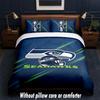 Seattle Seahawks Design Bed Bedding Set 1 Duvet Cover + 2 Pillowcases Soft Breathable Household Bed Linens