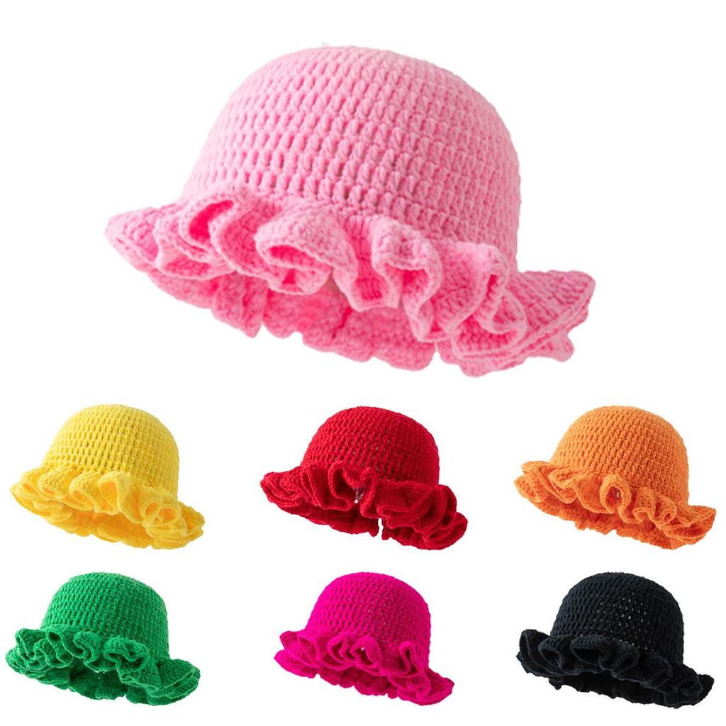 Handmade Wool Knit Hat: Thick, Windproof, Simple, Versatile, Solid Color for Autumn and Winter.