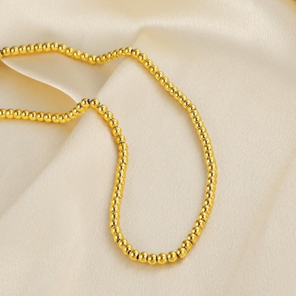 Oriental Charm Gold-plated Necklace Round Golden Hand Chain Fashion Bead Bracelet  Women