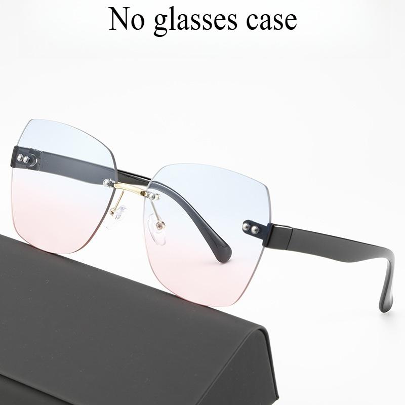 5PCS Rimless Sunglasses Gradient Lenses UV Protection Vintage Korean Style Sun Glasses for Women Men