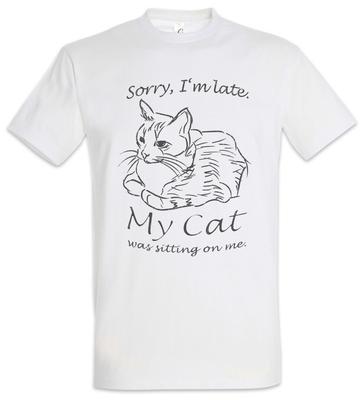 Sorry ik ben te laat Kat Heren T-shirt Kat Kat Haat Liefde Katten Katten Plezier Verslaving