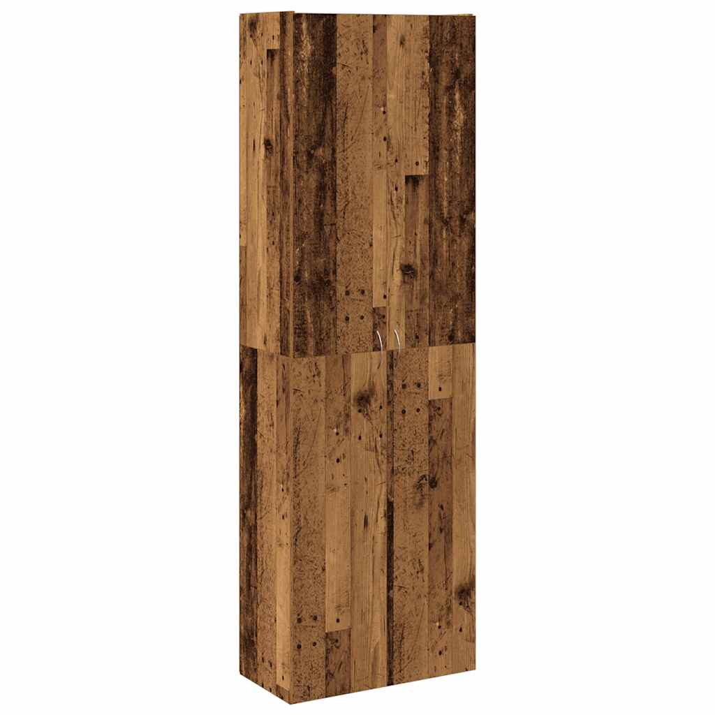 Highboard with Rustic Wood Look 60 X 32 X 190 Cm Engineered Wood