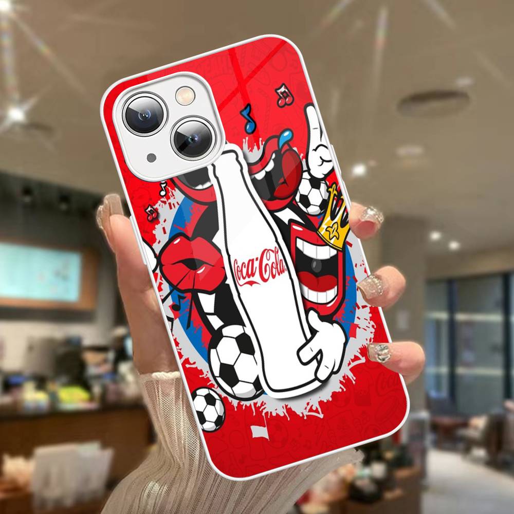 

C-Coca C-cola Винтажный Логотип Для IPhone 14 13 12 Mini 11 Pro XS Max X XR 14 Plus Закаленное Стекло Чехол iphone 12