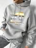 Streetwear Hip-hop Style Loose-fitting Top with Unique Letter Print Men's Hooded Sweatshirt for Autumn and Winter Casual Wear