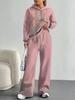 Bohemian Style European And American Autumn And Winter Casual Long-Sleeved Suit Women'S Hooded Sweater Trousers Suit