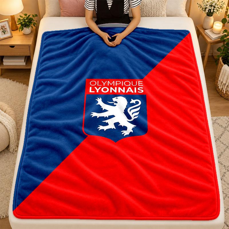 Flannel BlanketLyon FC Warm Soft Throw Blanket for Indoor Sofa Bed Living Room Use