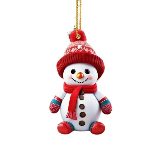 Christmas Acrylic Hanging Ornament Flat Figure Car Interior Decoration Pendant Holiday Party Hanging Decoration