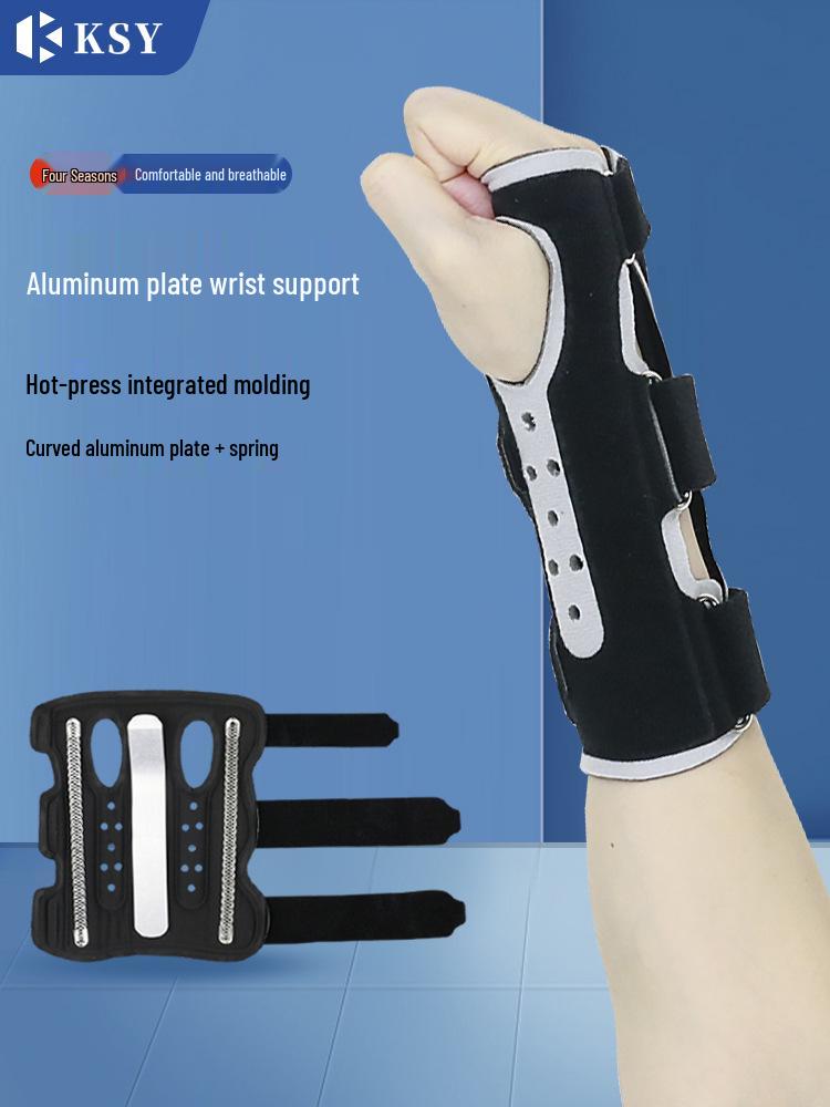 

Sports Aluminum Wrist Support: Breathable, Compression, Tendon Protection for Men & Women. One Size чорний