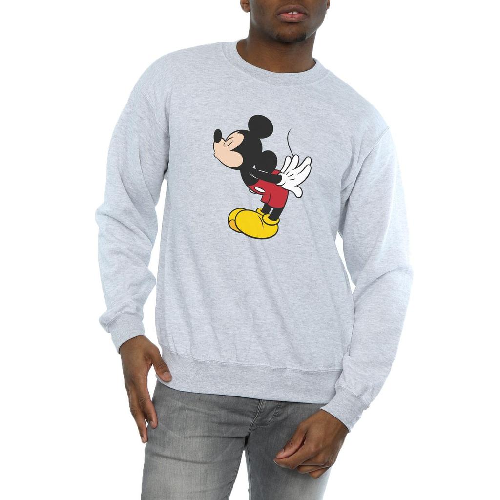 Disney Mens Mickey Mouse Split Kiss Sweatshirt