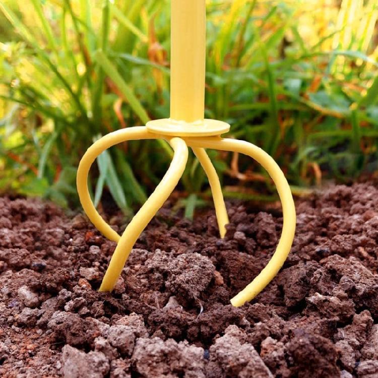 Multipurpose Yellow Gardening Tool constructed Of Carbon Steel For Home Planting Use