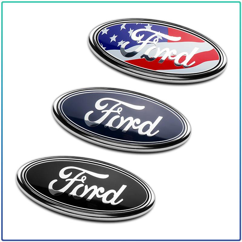 Bil Bakre Bagageutrymme Logotyp Emblem Klistermärke 11,5x4,5cm Ersättning för Ford Ranger Escape Mondeo Fusion Fiesta Kuga Edge Focus Mustang Biltillbehör