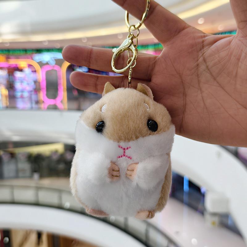 Süßer Hamster Anhänger Plüschtier Stofftier Puppe Taschenanhänger Schlüsselanhänger Stoff Cartoon Schmuck Zubehör Schlüsselanhänger Mädchen Geschenk Dekoration
