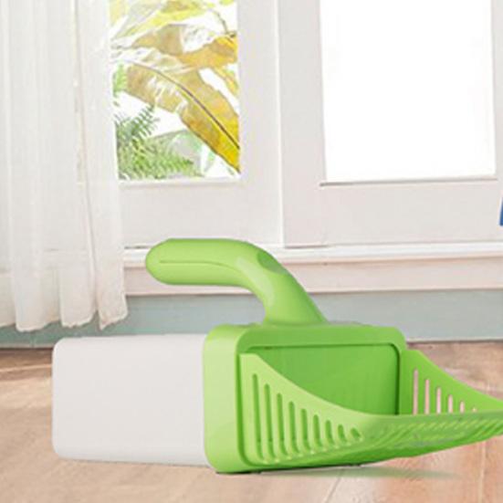 Cat Litter Scoop with Bag Holder Mess-Free Kitty Litter Box Sifter with Refill Bags Spill-Proof Cat Poop Scooper for Easy One-Handed Cleaning