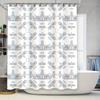 Vintage Crown Shower Curtain Royal Blue White Floral Pattern For Bathroom Decor Waterproof Fabric Print Home Decoration
