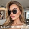 Diamond-encrusted F-letter frameless sunglasses ins wind fashion sunglasses high-end metal sunglasses women's one